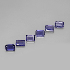 2,70 ct natürliche violetter Iolith-Edelsteine, Smaragdschliff, VS
