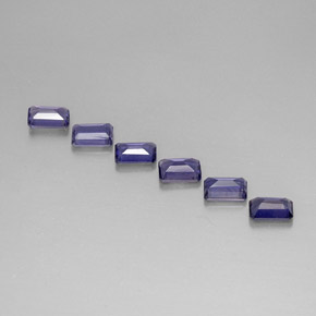 2,70 ct natürliche violetter Iolith-Edelsteine, Smaragdschliff, VS