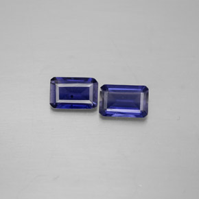  ct natürliche blauer Iolith-Edelsteine, Smaragdschliff, VS