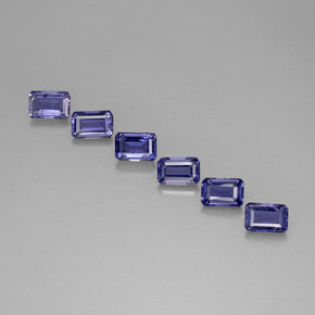 3,08 ct natürliche blauer Iolith-Edelsteine, Smaragdschliff, VS