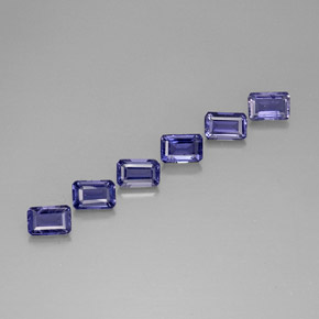 3,08 ct natürliche blauer Iolith-Edelsteine, Smaragdschliff, VS