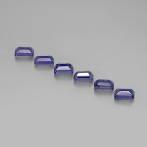 3,08 ct natürliche blauer Iolith-Edelsteine, Smaragdschliff, VS