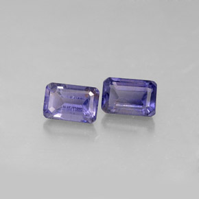  ct natürliche blauer Iolith-Edelsteine, Smaragdschliff, VS