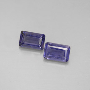  ct natürliche blauer Iolith-Edelsteine, Smaragdschliff, VS
