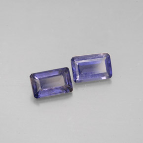  ct natürliche blauer Iolith-Edelsteine, Smaragdschliff, VS