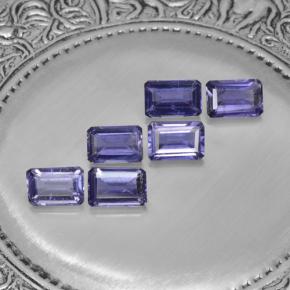 3,04 ct natürliche violetter Iolith-Edelsteine, Smaragdschliff, VS