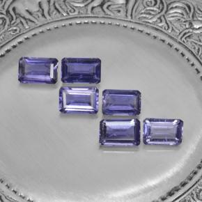 3,04 ct natürliche violetter Iolith-Edelsteine, Smaragdschliff, VS