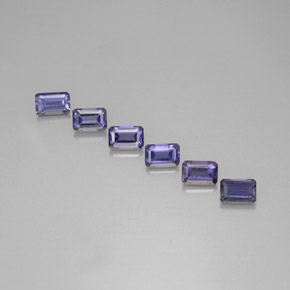 3,16 ct natürliche blauer Iolith-Edelsteine, Smaragdschliff, VS