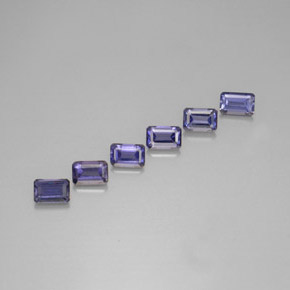 3,16 ct natürliche blauer Iolith-Edelsteine, Smaragdschliff, VS