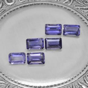 2,88 ct natürliche violetter Iolith-Edelsteine, Smaragdschliff, VS