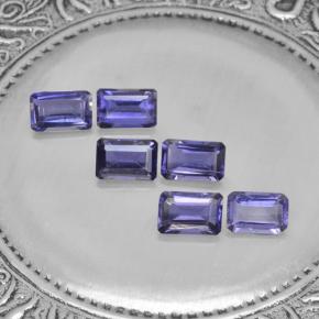 2,88 ct natürliche violetter Iolith-Edelsteine, Smaragdschliff, VS