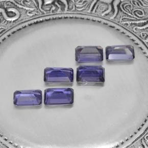 2,88 ct natürliche violetter Iolith-Edelsteine, Smaragdschliff, VS