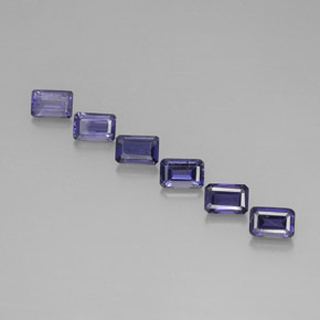 3,33 ct natürliche blauer Iolith-Edelsteine, Smaragdschliff, VS