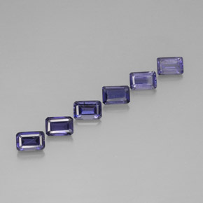 3,33 ct natürliche blauer Iolith-Edelsteine, Smaragdschliff, VS