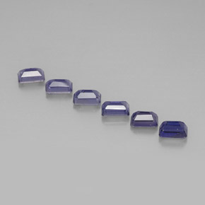 3,33 ct natürliche blauer Iolith-Edelsteine, Smaragdschliff, VS