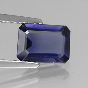 0,99 ctw natürlicher blauer Iolith, Smaragdschliff, VS