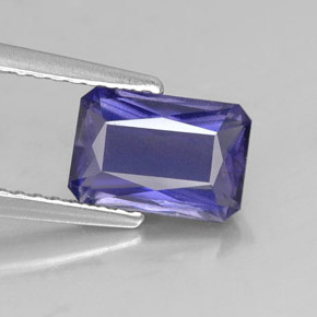 1,35 ctw natürlicher blauer Iolith, Smaragdschliff, SI