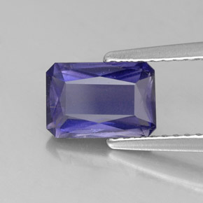 1,35 ctw natürlicher blauer Iolith, Smaragdschliff, SI