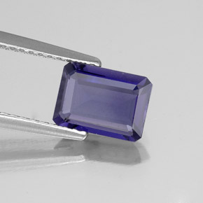 1,09 ctw natürlicher blauer Iolith, Smaragdschliff, VS