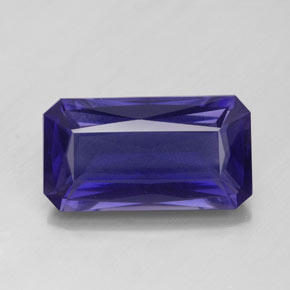 5,74 ctw natürlicher Blauviolett Iolith, Smaragdschliff, VS