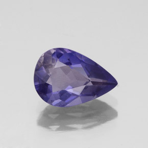 1,35 ctw natürlicher blauer Iolith, Birnenform, VS-SI