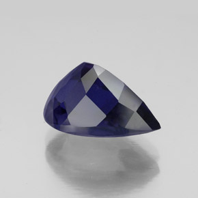 3,88 ctw natürlicher blauer Iolith, Birnenform, VS