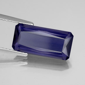 3,39 ctw natürlicher blauer Iolith, Smaragdschliff, VS