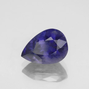 1,88 ctw natürlicher blauer Iolith, Birnenform, VS