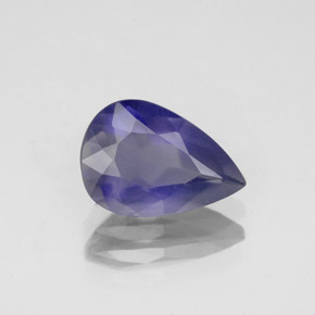1,37 ctw natürlicher blauer Iolith, Birnenform, VS