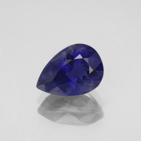 2,03 ctw natürlicher blauer Iolith, Birnenform, VS