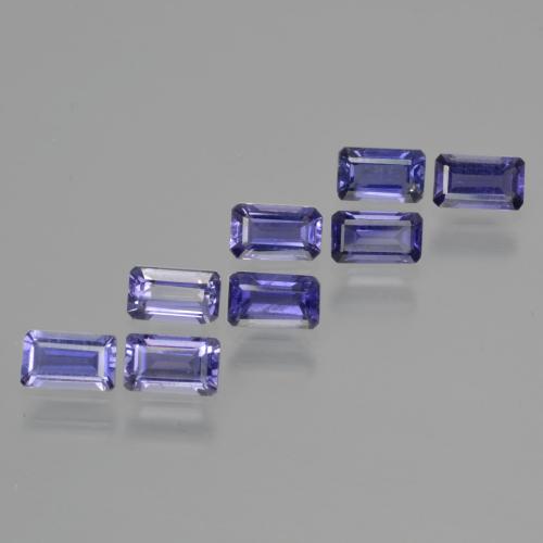 2,17 ct natürliche blauer Iolith-Edelsteine, Smaragdschliff, VS