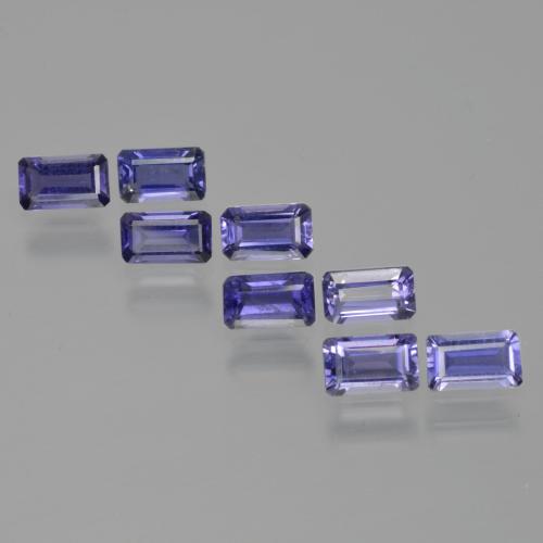 2,17 ct natürliche blauer Iolith-Edelsteine, Smaragdschliff, VS