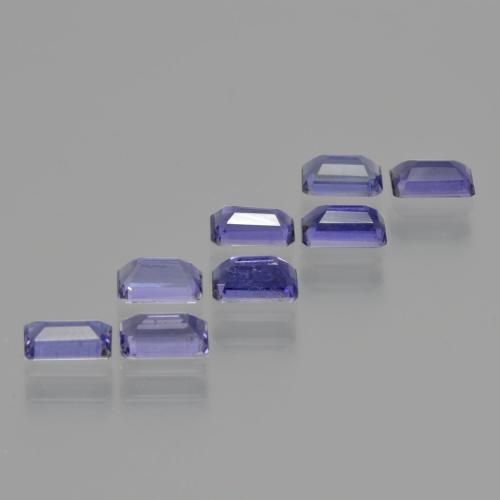 2,17 ct natürliche blauer Iolith-Edelsteine, Smaragdschliff, VS