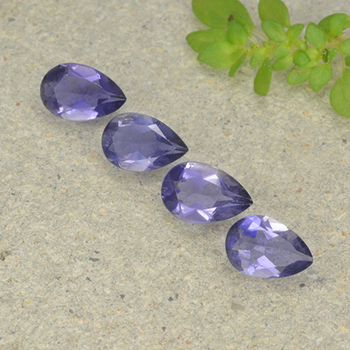 1,19 ct natürliche violetter Iolith-Edelsteine, Birnenform, VS