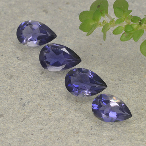 1,31 ct natürliche violetter Iolith-Edelsteine, Birnenform, VS