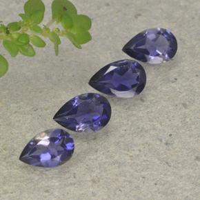 1,31 ct natürliche violetter Iolith-Edelsteine, Birnenform, VS