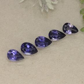 1,74 ct natürliche violetter Iolith-Edelsteine, Birnenform, VS