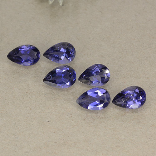 2,04 ct natürliche violetter Iolith-Edelsteine, Birnenform, VS