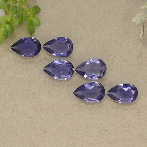 1,68 ct natürliche violetter Iolith-Edelsteine, Birnenform, VS