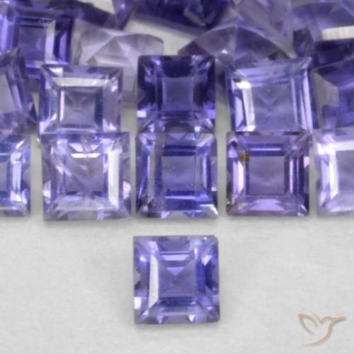 0.08ct Natürlicher Intensives Violett Iolith, Quadrat, VS
