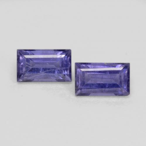 0,70 ct natürliche violetter Iolith-Edelsteine, Baguette, VS-SI