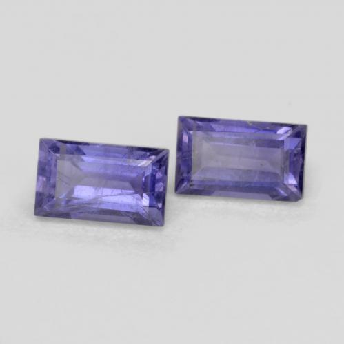 0,70 ct natürliche violetter Iolith-Edelsteine, Baguette, VS-SI
