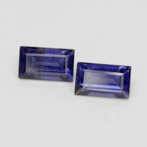 0,61 ct natürliche Dunkles bläuliches Lila Iolith-Edelsteine, Baguette, VS-SI