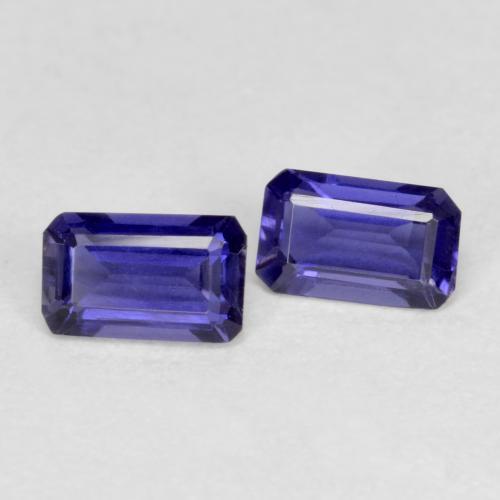 0,51 ct natürliche violetter Iolith-Edelsteine, Smaragdschliff, VS-SI