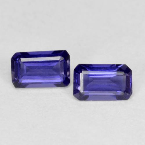 0,51 ct natürliche violetter Iolith-Edelsteine, Smaragdschliff, VS-SI