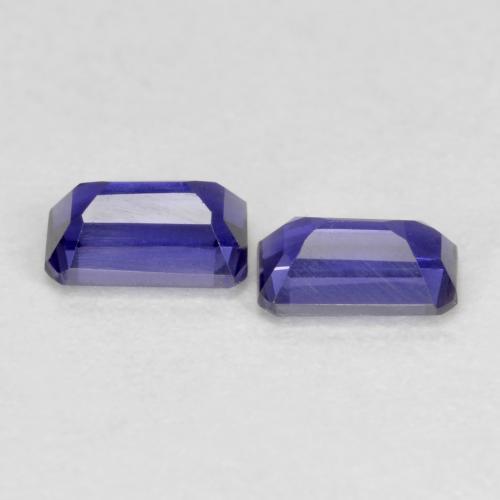 0,51 ct natürliche violetter Iolith-Edelsteine, Smaragdschliff, VS-SI