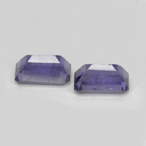 0,58 ct natürliche violetter Iolith-Edelsteine, Smaragdschliff, VS-SI