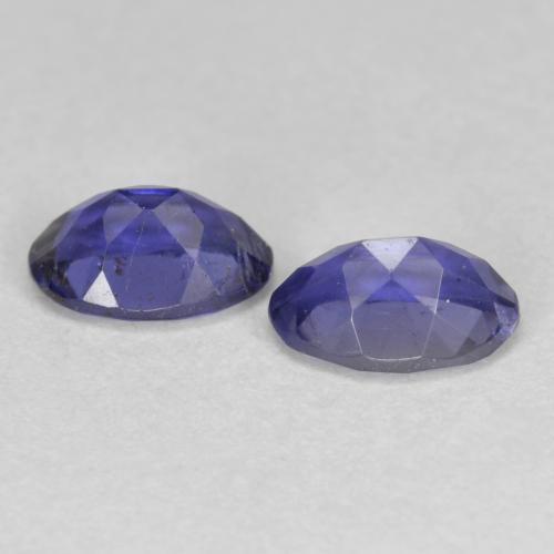 0.76 ct natürliche Dunkles bläuliches Lila Iolith-Edelsteine, Oval Schliff, VS-SI