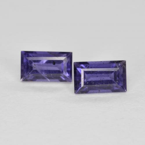 0.64 ct natürliche Aubergine Veilchen Iolith-Edelsteine, Baguette, VS-SI