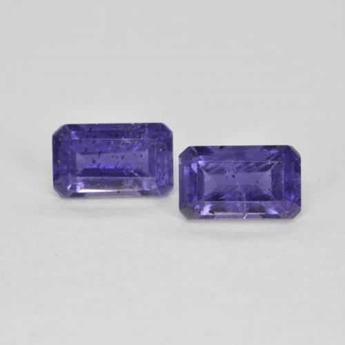 0,62 ct natürliche violetter Iolith-Edelsteine, Smaragdschliff, VS-SI